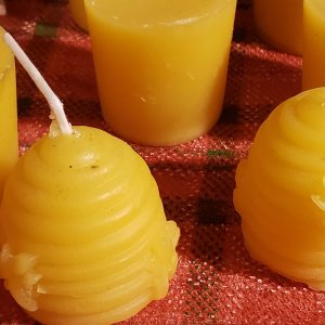 Skep Shaped Beeswax Votive Candles